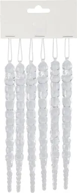Купить Декорация подвесная Сосулька, длина 25 см, набор 6 шт, Koopman в интернет-магазине Akvilon.kz