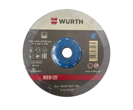 Купить Круг шлифовальный по металлу 180x6 мм, Wurth в интернет-магазине Akvilon.kz