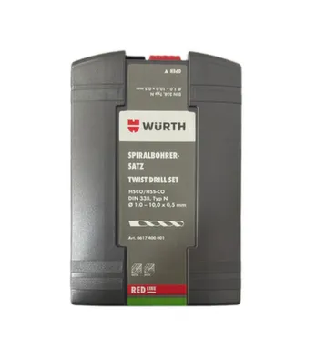 Купить Набор свёрел по нержавеющей стали 1-10 мм, 19 шт, Wurth в интернет-магазине Akvilon.kz