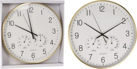 Купить Часы настенные, диаметр 38 см с термометром и гигрометром, Koopman в интернет-магазине Akvilon.kz