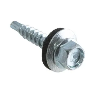 Купить Саморезы кровельные с буром 5,5x25 мм, белый цинк, 12 шт, Стройбат в интернет-магазине Akvilon.kz