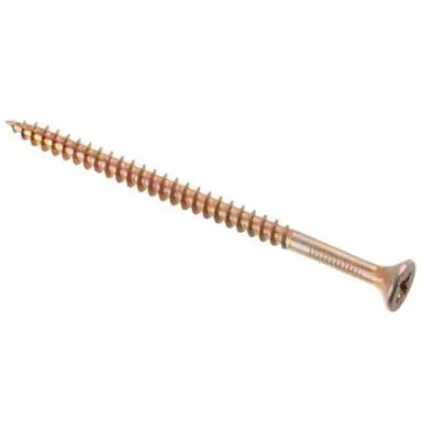 Купить Саморезы универсальные 5x80 мм, желтый цинк, 100 шт, Стройбат в интернет-магазине Akvilon.kz