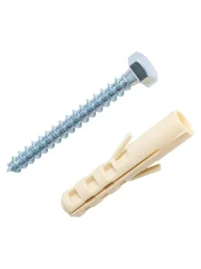 Купить Дюбель нейлоновый распорный 12x60 мм с шурупом 8x60 мм HEX, 4 шт, Стройбат в интернет-магазине Akvilon.kz