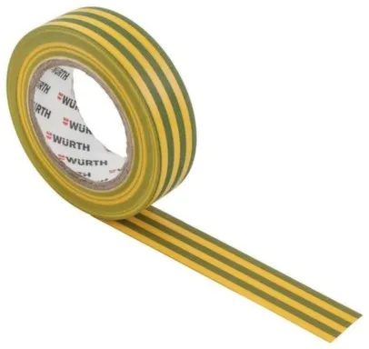 Купить Изолента жёлто-зеленая 15ммX10мХ0,1 мм, Wurth в интернет-магазине Akvilon.kz
