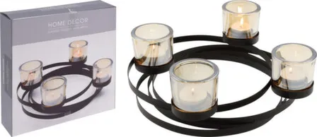 Купить Подсвечник для 4 свечей, 28x28x7 см, металл, Koopman в интернет-магазине Akvilon.kz