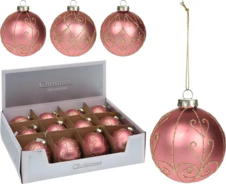 Купить Ёлочное украшение Шар розовый диам. 8см, Koopman в интернет-магазине Akvilon.kz