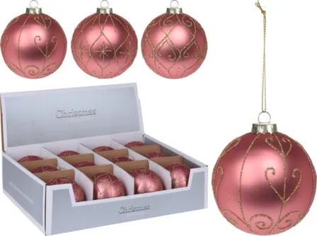 Купить Ёлочное украшение Шар розовый, диам. 10см, Koopman в интернет-магазине Akvilon.kz