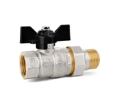 Купить Кран шаровой с полусгоном LD Pride 1/2" внутр-наруж рукоят бабочка в интернет-магазине Akvilon.kz