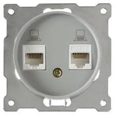 Купить Розетка 2-местная комп-комп OneKeyElektro Серый в интернет-магазине Akvilon.kz