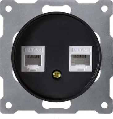 Купить Розетка 2-местная комп-комп OneKeyElektro Черный в интернет-магазине Akvilon.kz