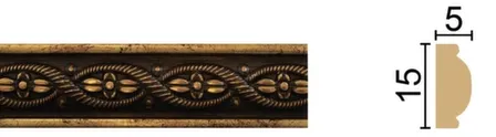 Купить Багет 15x5x2400мм Темное золото в интернет-магазине Akvilon.kz