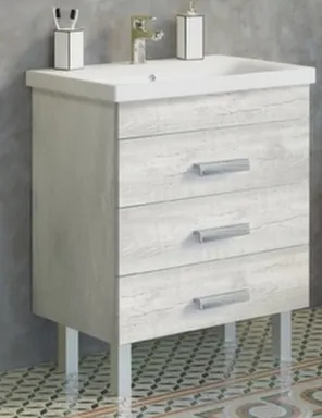 Купить Тумба Никосия дуб белый с умыв COMO 70Н см, Comforty в интернет-магазине Akvilon.kz