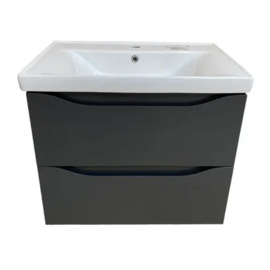 Купить Тумба подвесная Севилья 60 антрацит матовый с умывальником Sava 60 см, Сансервис в интернет-магазине Akvilon.kz