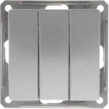 Купить Выключатель 3-клавишный Schneider Electric W59 Матовый хром в интернет-магазине Akvilon.kz