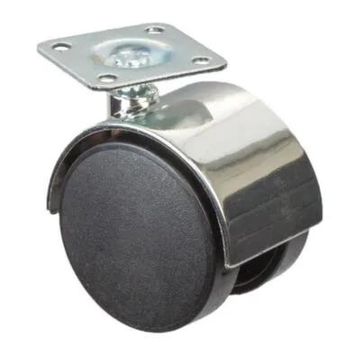 Купить Ролик двойной на площадке 50 мм, черный/хром, 1 шт, Стройбат в интернет-магазине Akvilon.kz