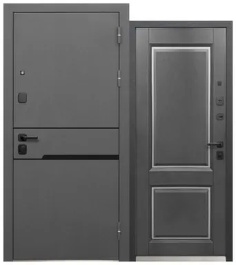 Купить Дверь металлическая Luxor МЕТ/МДФ Классика Сатин графит 960мм Правая в интернет-магазине Akvilon.kz
