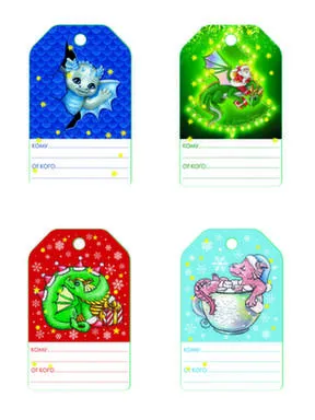 Купить Набор новогодних бирок-открыток Праздничное настроение, крепятся на шнурке, 4шт из картона, Magic Pack в интернет-магазине Akvilon.kz