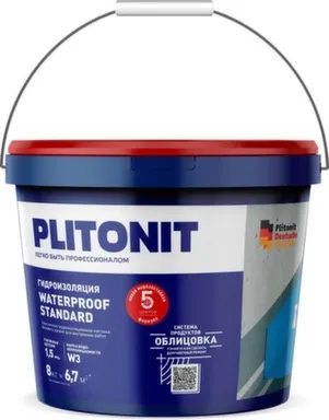 Купить Гидроизоляционная мастика 8кг, PLITONIT WaterProof Standard - 8 в интернет-магазине Akvilon.kz