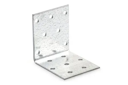 Купить Крепежный уголок равносторонний 50x50x60x2 мм, белый цинк, 1 шт, Стройбат в интернет-магазине Akvilon.kz