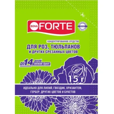 Средство сухое для срезанных цветов, пакет 15 г, Bona Forte в интернет-магазине Akvilon.kz