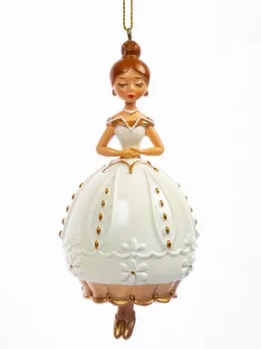 Купить Новогоднее подвесное украшение Дама из полирезины 5,5x10,5x5,5см, Magic Time в интернет-магазине Akvilon.kz