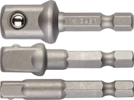 Купить Набор адаптеров 1/4", 3/8", 1/2", 1/4", 3 шт, Зубр в интернет-магазине Akvilon.kz