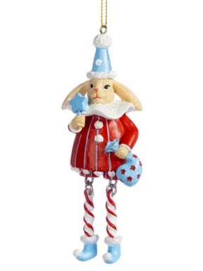 Купить Новогоднее подвесное украшение Зайчик из полирезины 4x12x4,5см, Magic Time в интернет-магазине Akvilon.kz