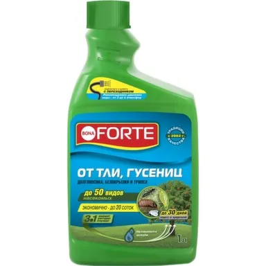 Купить Дополнительный флакон концентрат от тли, гусениц и других насекомых, флакон 1 л, Bona Forte в интернет-магазине Akvilon.kz