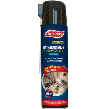 Аэрозоль универсальный от тараканов, муравьев, мух, ос и других насекомых, 600 мл, Dr.Klaus в интернет-магазине Akvilon.kz Аэрозоль универсальный от тараканов, муравьев, мух, ос и других насекомых, 600 мл, Dr.Klaus в интернет-магазине Akvilon.kz