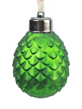 Купить Новогоднее подвесное украшение из стекла зеленая со светодиодной подсветкой, Magic Time в интернет-магазине Akvilon.kz