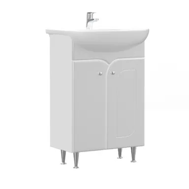 Купить Тумба Радуга белая без ящика, разборная, с умывальником Амур 60 см, ДОМИНО в интернет-магазине Akvilon.kz