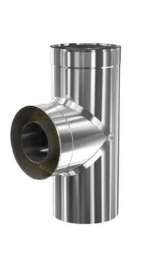 Купить Тройник-сэндвич 90 ° d115/200 мм, нержавеющая сталь 0,8 мм и 0,5 мм, Профи, Теплодар в интернет-магазине Akvilon.kz