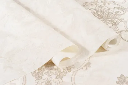 Купить Обои виниловые на флизелиновой основе Луиза, база, бежевый светлый, 1,06x10 м, Domingo в интернет-магазине Akvilon.kz