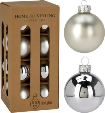 Купить Ёлочное украшение Шар, серый, диаметр 6 см, набор 16 шт, в ассортименте, Koopman в интернет-магазине Akvilon.kz