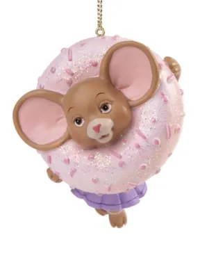 Купить Новогоднее подвесное украшение Мышонок в Бублике из полирезины 8,5x6,5x4см, Magic Time в интернет-магазине Akvilon.kz