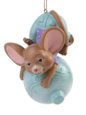 Купить Новогоднее подвесное украшение Мышонок на Шарике из полирезины 8x6x4см, Magic Time в интернет-магазине Akvilon.kz