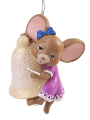 Купить Новогоднее подвесное украшение Мышонок-Художник из полирезины 8x6x4см, Magic Time в интернет-магазине Akvilon.kz