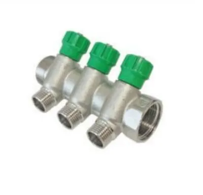 Купить Коллектор с регулировочными вентилями Valteс 3/4x1/2" наруж резьба 3 в интернет-магазине Akvilon.kz