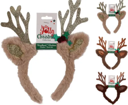 Купить Ободок карнавальный Оленьи рога, 30x25x2 см, в ассортименте, Koopman в интернет-магазине Akvilon.kz