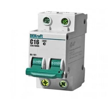 Купить Автомат 2Р С 16 А 4,5 кА 400В ВА101 DEKraft в интернет-магазине Akvilon.kz