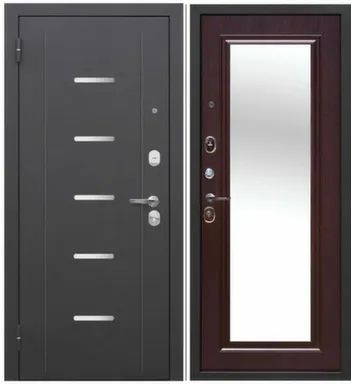 Купить Дверь металлическая 7,5см Гарда (серебро) 960 мм Венге зеркало Феррони Левое в интернет-магазине Akvilon.kz