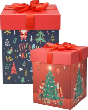 Купить Коробка подарочная, набор из 2 штук: 20x20x26 см и 18x18x23,5 см, Koopman в интернет-магазине Akvilon.kz