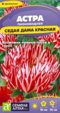 Купить Цветы Астра Седая Дама Красная 0,1 гр, Семена Алтая в интернет-магазине Akvilon.kz