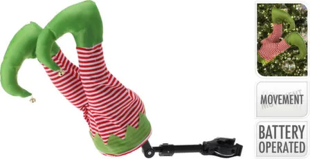 Купить Декорация Ноги эльфа на клипсе, с движением, 17x13x37 см, Koopman в интернет-магазине Akvilon.kz