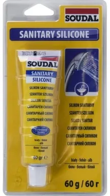 Купить силикон санитарный белый, 60 мл, SOUDAL в интернет-магазине Akvilon.kz