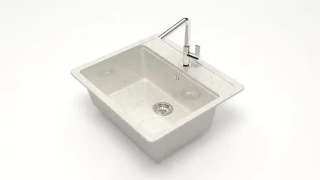 Купить Мойка кварцевая глянцевая Джекки без сифона, BERGG lab Хлопок в интернет-магазине Akvilon.kz