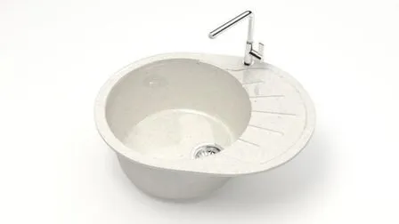 Купить Мойка кварцевая глянцевая Тейлор без сифона и отверстия под смеситель, BERGG lab Хлопок в интернет-магазине Akvilon.kz