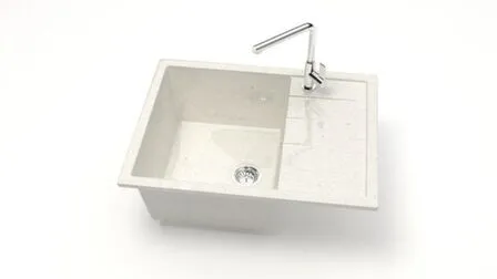 Купить Мойка кварцевая глянцевая Катрин без сифона и отверстия под смеситель, BERGG lab Хлопок в интернет-магазине Akvilon.kz