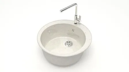 Купить Мойка кварцевая глянцевая Браун без сифона, BERGG lab Хлопок в интернет-магазине Akvilon.kz