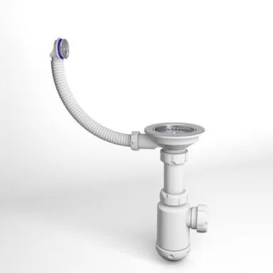 Купить Сифон GRAND 3 1/2 ЭКОНОМ 370-11-01 с кругл. переливом и винтом в интернет-магазине Akvilon.kz